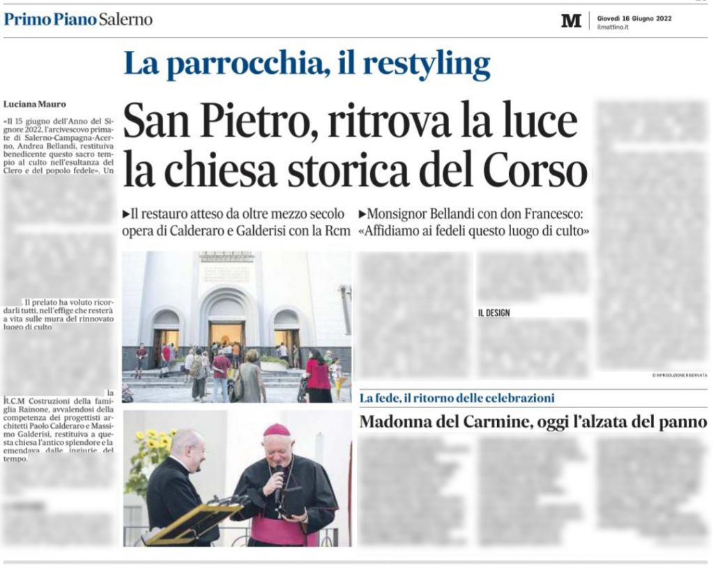 Il Mattino per social - San Pietro riaperta a Salerno - 160622