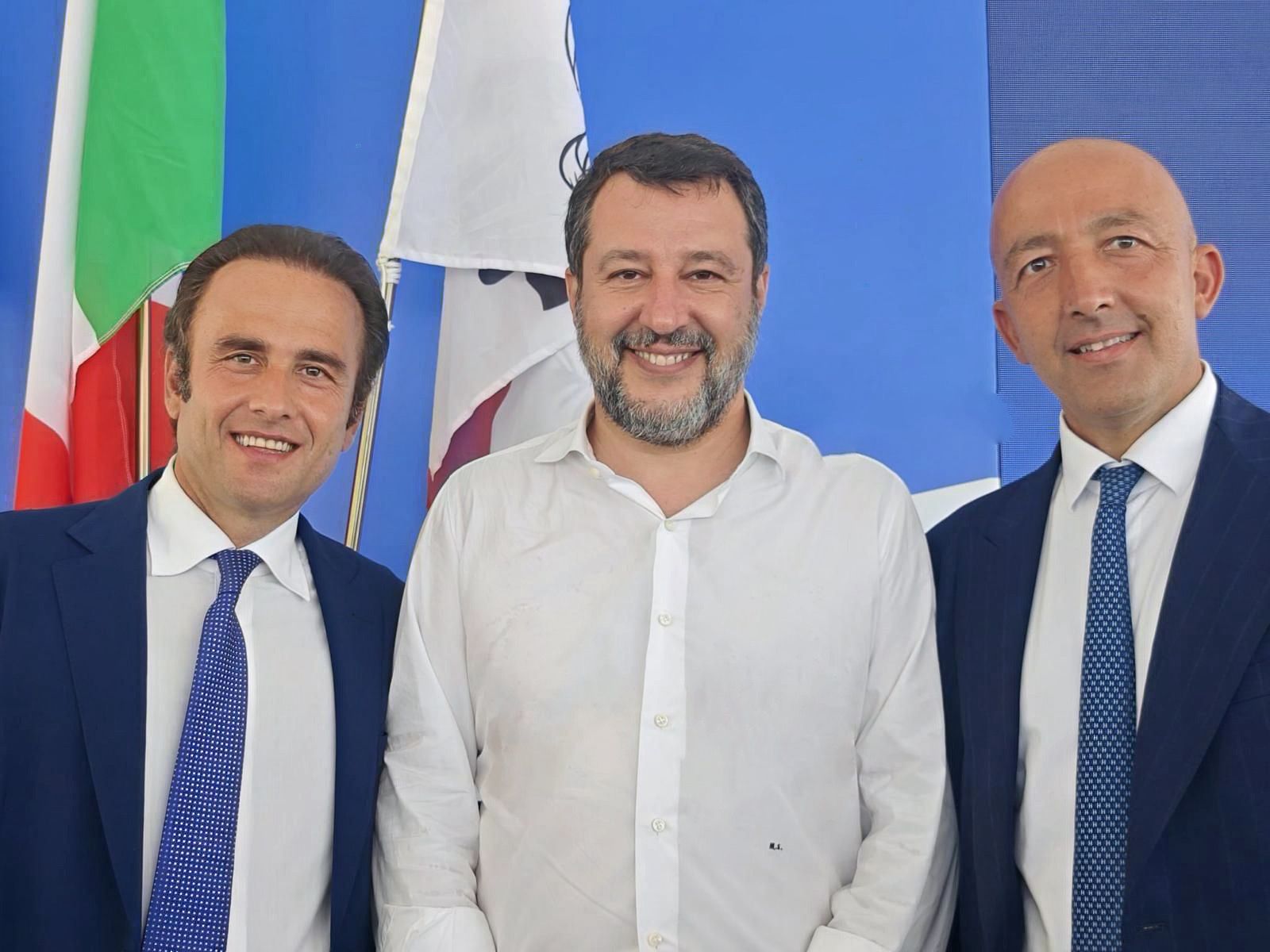 Elio ed Eugenio Rainone col ministro Salvini